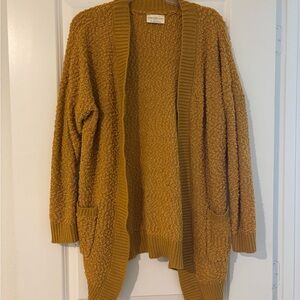 Cozy Mustard Open-Front Women's Cardigan Sweater